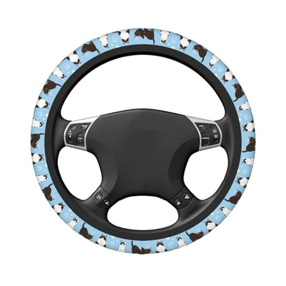 Cats Steering Wheel Cover for Women Elastic Rubber Steering Wheel Universal 15 Inch Fit for Cars, Auto, SUVs - color: Cats