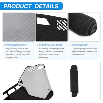 CARTIST Dash Cover for 2005-2010 Toyota Avalon Accessories,Non-Slip Polyester Dashboard Cover Mat Anti-Glare UV Sun Protection Protector