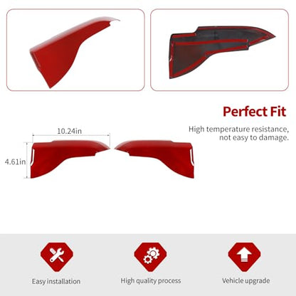 Jimen Fit for Ford Mustang 2015-2024, 2PCS Inner Door Armrest Panel Cover Trim (Red) - color: Red
