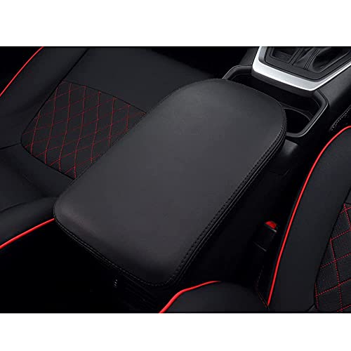 INTGET Center Console Armrest Cover for 2025 Toyota RAV4 Accessories 2024 2023 2022 2021 2020 2019 Leather Middle Console Lid Cover Pad Protector Elbow Arm Rest Covering Car(Black) - color: black