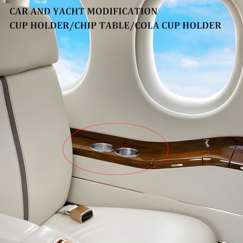 Drop-in Car Cup Drink Holder, 2PCS Stainless Steel Vehicle Insert Water Bottle Holder, Scratch-Resistant Automotive Interior Poker Table Drink Mount, Universal for SUV RV Truck