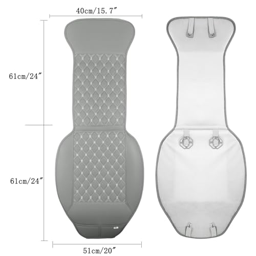 Black Panther 1 Pair Luxury Car Seat Covers Protectors, Universal Anti-Slip Driver Seat Cover with Partial Backrest Coverage (Middle Part Only), Diamond Pattern, Compatible with 95% Cars (Grey) - color: Pair -Diamond- Light Grey