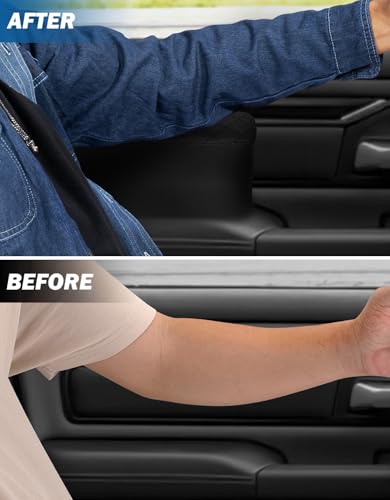 JOYTUTUS Car Door Armrest Pad Compatible with 2019-2025 Ram Elbow Rest Pad, Car Arm Rest Support Cushion, Black 11.81" x 4.13" x 3.15"