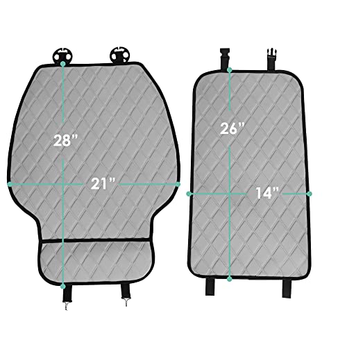FH Group Car Seat Cushion – Neosupreme Single Front Seat Cover with Front Pockets, Airbag Compatible, Universal Fit Car Seat Cushion for Driver or Passenger Seat, SUV, Truck, Sedan & Van – Gray - color: Gray, style: Front