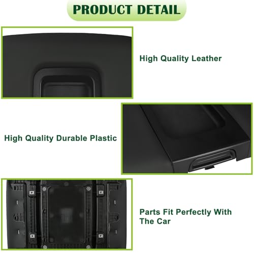 Front Seat Center Console Armrest Lid Cover with Liner Mat Black Compatible with 2014-2019 Chevrolet Chevy Silverado Suburban Tahoe GMC Sierra Yukon XL Replaces 22881398 22876379 - color: Black Armrest Lid with Mat