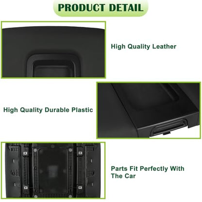 Front Seat Center Console Armrest Lid Cover with Liner Mat Black Compatible with 2014-2019 Chevrolet Chevy Silverado Suburban Tahoe GMC Sierra Yukon XL Replaces 22881398 22876379 - color: Black Armrest Lid with Mat