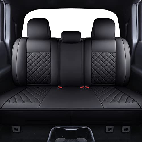 Tomatoman Tacoma Seat Covers Customized for 2005-2025 2026 Sport Extended SR V6 Pickup Truck, Waterproof Faux Leather Car Cushions(Rear Seat, Black) - color: Rear Seat/Black