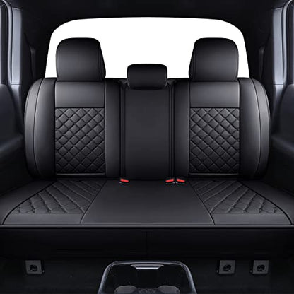 Tomatoman Tacoma Seat Covers Customized for 2005-2025 2026 Sport Extended SR V6 Pickup Truck, Waterproof Faux Leather Car Cushions(Rear Seat, Black) - color: Rear Seat/Black