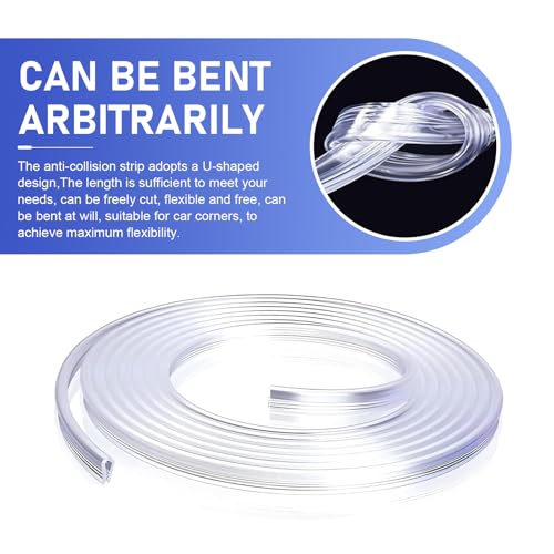 Car Door Edge Guard, 16.4 ' Scratch-Resistant U-Shaped Cuttable Protective Trim with Double-Sided Tape, Waterproof Cushioning Invisible Door Entry Guard, Universal Sealing Strip (Transparent)
