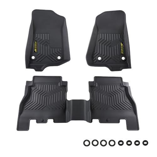 PIT66 Floor Mats Cargo Liners Compatible with 2018-2024 2025 Jeep Wrangler JL Unlimited 4 Door Only (Not Fit for JK/4XE) Heavy Duty TPE 1st and 2nd Row Car Mats alfombras para carro - size: Fit Jeep Wrangler JL 2018-2025 | 3PCS