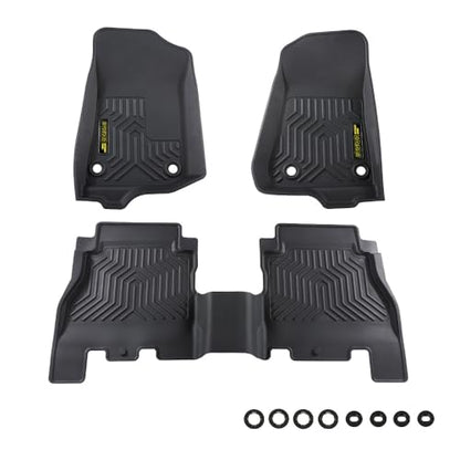 PIT66 Floor Mats Cargo Liners Compatible with 2018-2024 2025 Jeep Wrangler JL Unlimited 4 Door Only (Not Fit for JK/4XE) Heavy Duty TPE 1st and 2nd Row Car Mats alfombras para carro - size: Fit Jeep Wrangler JL 2018-2025 | 3PCS