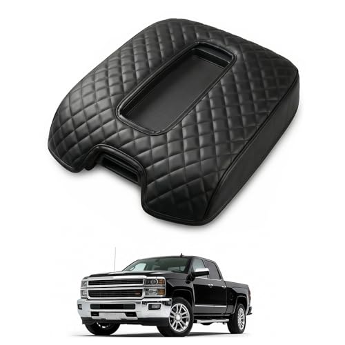 Center Console Armrest Cover Compatible with Chevy Silverado & GMC Sierra 1500 2500 3500 2014-2018, Yukon & Tahoe & Suburban 2015-2020, For Console Bucket Seat Only, Arm Rest Cushion, Anti-Scratch