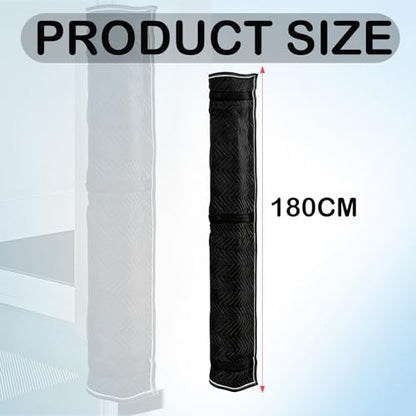 Quilted Door Jamb Protector Pad, with 3 Sewn-in Steel Spring Clips,Black (72" x 24")