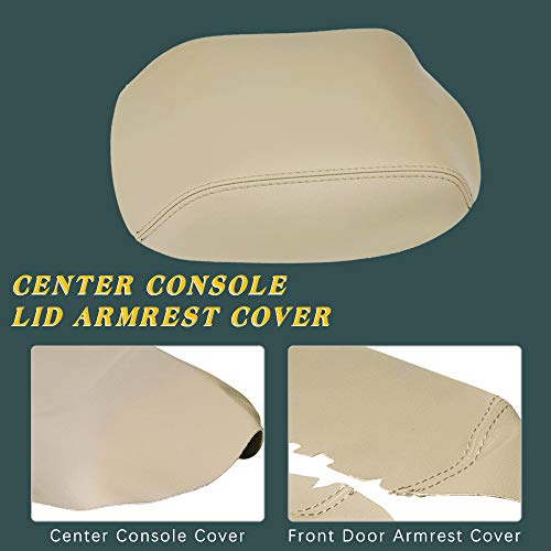 A ABIGAIL Center Console Armrest Cover Replacement for 2009 2010 2011 2012 2013 2014 2015 Honda Pilot Auto Leather Suture Console Lid Cover Replacement (Beige) - color: Beige, size: Front & Center