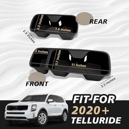 Muslogy Center Console Cup Holder Inserts Compatible with Kia Telluride 2020-2025 2026 Accessories Middle Console Front and Rear Drink Stopper Non-Slip TPE Organizer Cup Holder Replacement 2PCS Set - size: 2020-2025 Kia Telluride Front & Rear