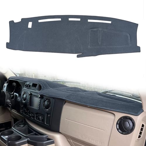 Dashboard Cover Custom Fit for Ford Econoline E150 E250 E350 E450 Super Duty Wagon Cargo Van 2009-2015,Dash Cover Mat Pad Carpet Protector (Dark Gray) - color: 2009-2015 Dark Gray