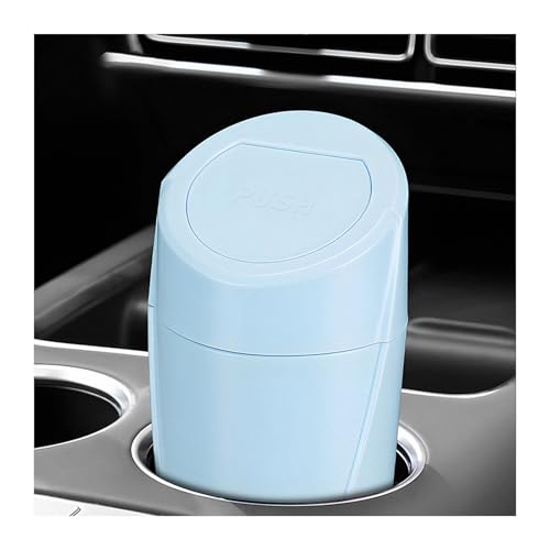Car Trash Can Bin with Lid, Leakproof Portable Garbage Trash Bin Mini Cup Holder Organizer, Automotive Interior Dustbin Multipurpose Storage Container for Car Home Office (Light Blue) - color: Light Blue
