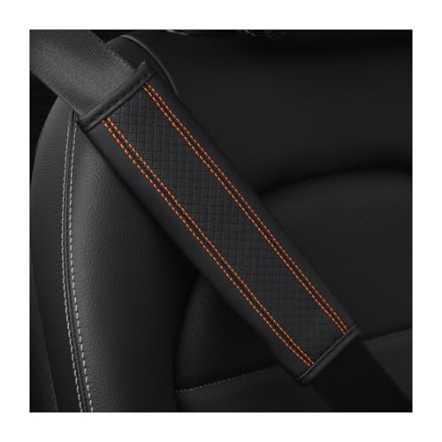 Car Seat Belt Pads, 2 Pack Fiber Leather Seatbelt Shoulder Strap Covers, Comfort Driving & Protect Your Neck, Universal Safety Strap Cover for Auto SUV Truck Airplane Backpack (Black/Orange) - color: Style2-Black/Orange