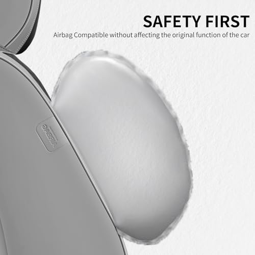 Seat Covers, Atomutive Car Seat Covers Full Sets, Waterproof Seat Cover for Cars, Luxury Leather Universal Seat Cover Accessories Fit for Most Cars SUV Truck Sedans(Grey)
