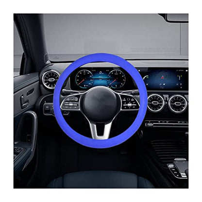 Car Silicone Steering Wheel Cover, Soft Anti-Slip Auto Steering Wheel Protector Fit 14 Inch, Universal Vehicle Interior Accessories for Cars, SUVs, Trucks, and Vans (Blue) - style: Blue