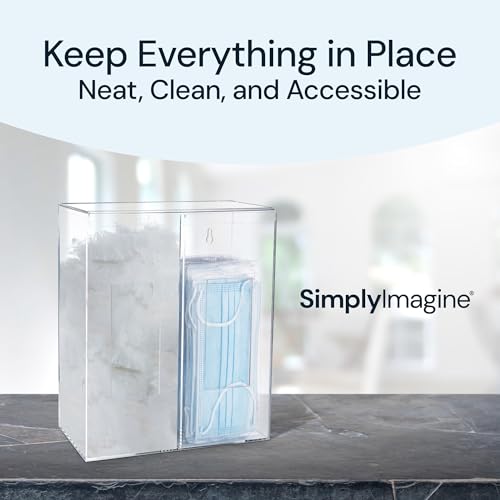 Dual Hygiene Dispenser Station - Clear Acrylic - Glove Dispenser with Dust-Free Lid - Wall-Mount & Tabletop Glove Holder - Sanitation Station & Mask Container & Hairnet Holder - size: Double