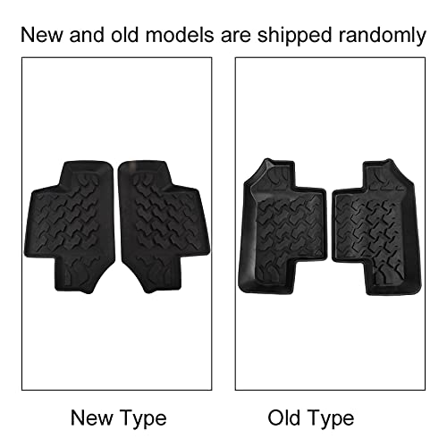 Car Floor Mat Black Rubber Pair Rear Floor Mat Non Slip Rubber Door Foot Pad Fits for for Jk 2 Doors 2007 2017