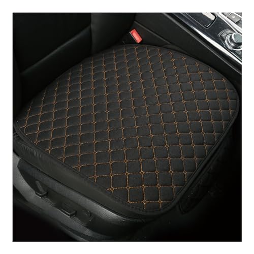 Car Seat Bottom Cover Pad, Breathable Auto Front Seat Protector with Storage Pocket, Comfortable Seat Bottom Cushion Mat for Most Vehicle, Universal Interior Car Accessories (Black+Golden) - color: Black+Golden