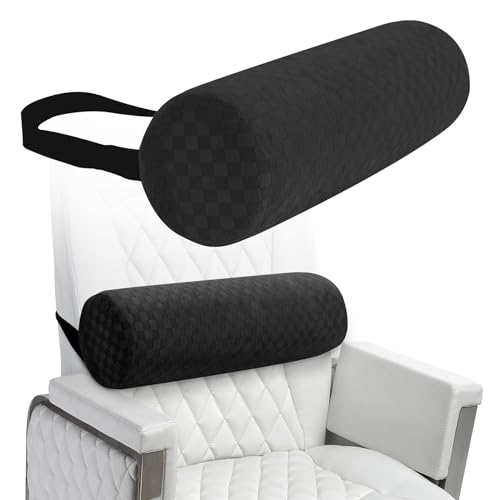Lumbar Roll Pillow for Lower Back, Lumbar Support Foam Roll Cushion with Pillowcase and Upgraded Strap for Office, Chair, Car, Seat Pain Relief & Improving Posture (Black, Long-15 * 4.3'') - color: Black, size: Long-15*4.3''