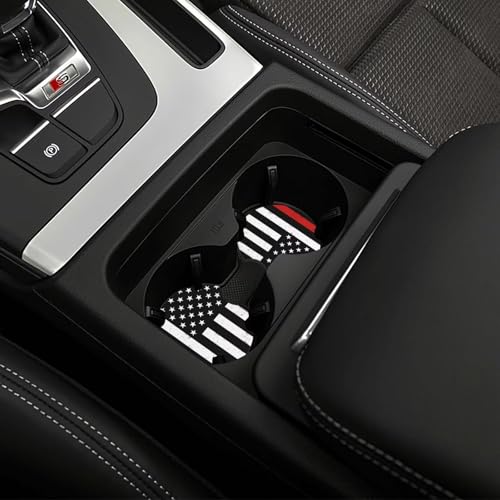 Thin Red Line Steering Wheel Cover - Firefighter American Flag Steering Wheel Covers Car Cup Holder Pad 2 Pack Universal Thin Red Line 15 Inch Auto Anti-Slip Car Wheel Protector - color: Red Line flag