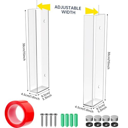 NiHome Multi-Tier Clear Acrylic Wall Mount Glove Box Holder Tissue Box Dispenser for Kitchen, Bathroom, Garage, Lab, Salon, Space-Saving Adjustable Organizer for Gloves, Tissues, Baby Wipes (3-Tier)