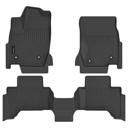 AUXKO- All Weather Floor Mats Fits for 2026 2025 2024 Toyota Land Cruiser Prado & Lexus GX550(5&6 Seat Not 7) TPE Liner Accessoires Odorless Anti-Slip Black - size: land cruiser&gx550|2024-2026|floor mats