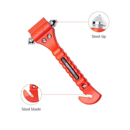 Amazon Basics Emergency Escape Tool, Window Breaker and Seatbelt Cutter, Car Safety Hammer with Protective Bracket, Bright Orange, 2 Pack, SW-835 - size: 2-Pack