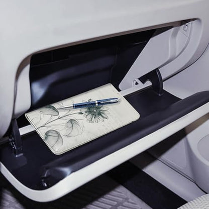 CoBak Car Registration and Insurance Holder - Vehicle Glove Box Car Organizer,Auto Truck Comparment Accessories Case with Magnetic Closure for Driver License,Cards - color: L-Sunflower Sonata