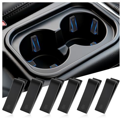 6PCS Silicone Car Cup Holder Insert,Curve Anti-Shake Car Cupholder Insert Stabilizer for Stabilizing Water Cups/Bottles,Self-Adhesive Silicone Cup Holder Inserts for Cars