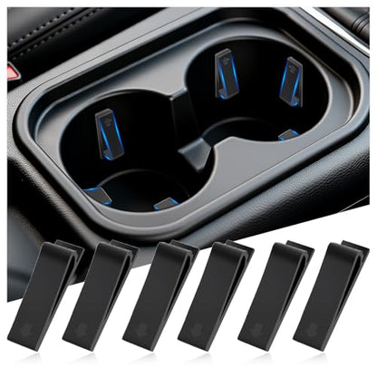 6PCS Silicone Car Cup Holder Insert,Curve Anti-Shake Car Cupholder Insert Stabilizer for Stabilizing Water Cups/Bottles,Self-Adhesive Silicone Cup Holder Inserts for Cars