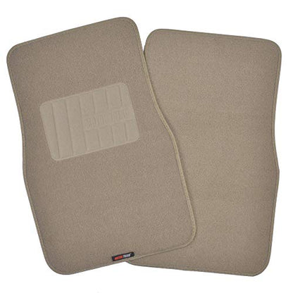 BDK Beige Heavy Duty Front & Rear Carpet Floor Mats Universal Liners for Car SUV Van & Truck, All Weather Protection with Anti-Slip Nibs, Fit Contours of Most Vehicles, MT-300-MB_carpvar
