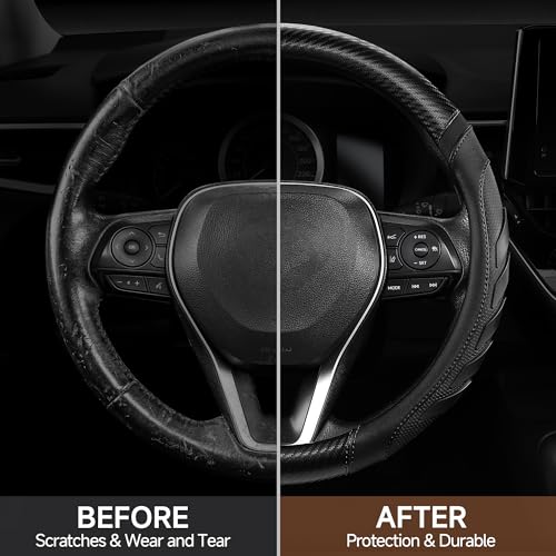 West Llama Customized Auto Car Steering Wheel Cover for Dodge RAM 1500 2500 3500, 15.5-16 inch(Black-Large Size) - color: D-Black