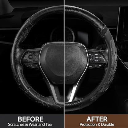 West Llama Customized Auto Car Steering Wheel Cover for Dodge RAM 1500 2500 3500, 15.5-16 inch(Black-Large Size) - color: D-Black