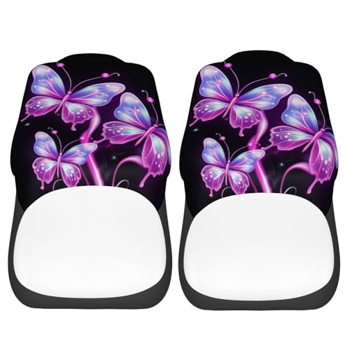 Dujiea 3D Purple Butterfly Car Front Seat Covers 2 Pcs Universal Auto Seat Covers Front Seats Only, Vehicle Bucket Seat Protectors Fit for Most Car SUV Sedan and Truck - color: 3D Purple Butterfly
