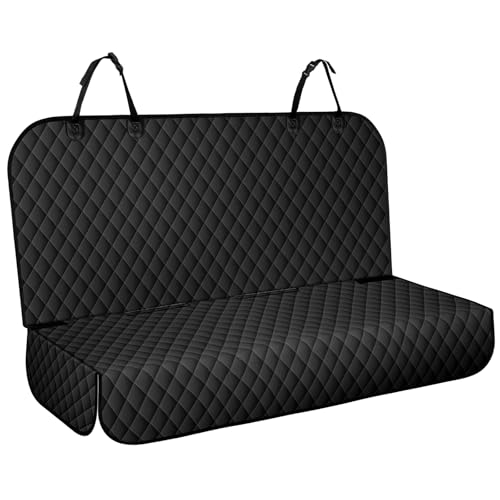 NECKORY Backseat Cover for Dogs, Waterproof and Non-Slip Pet Bench Seat Covers, Car Seat Protector for Back Seat, Universal Size Rear Car Seat Cover Fits Cars, Trucks and SUVs, L-Carbon Black - color: Carbon Black, size: Large