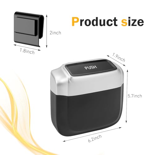 Car Trash Can, Push to Open Hanging Garbage Bin with 30 Trash Bags, Waterproof Leak-proof Large Capacity Storage Can, Portable Supplies Box for Car Sedan Truck SUV (Silver) - color: Silver