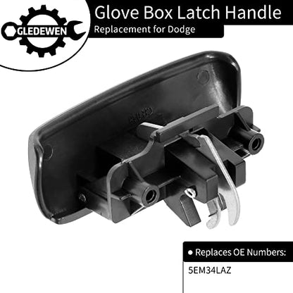 Gledewen Glove Box Latch Handle (Black), Compatible with 1997-2000 Dodge Dakota, 1998-2000 Dodge Durango | Replace# 5EM34LAZ Glove Box Organizer Door Lock Catch Open Handle