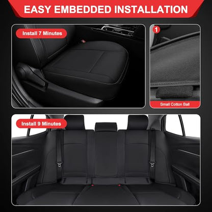 TTX LIGHTING Seat Covers for Toyota Camry 2025 2026,Full Set Waterproof Faux Leather Airbag Compatible Seat Covers Custom Fit Camry Full Wrap Black - size: 4.Camry 2025-2026 5 Seat Full Set