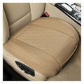 Leather Car Seat Cover, Auto Front Bottom Seat Cover Luxury Car Seat Protector Anti-Slip Waterproof Cushion Cover with Storage Pocket, for Most Cars, Trucks, SUVs (Beige) - color: Beige