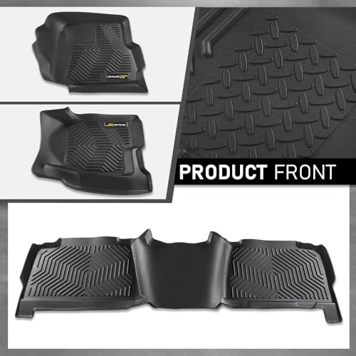 G-PLUS Floor Mats Compatible with Chevy Silverado GMC Sierra 1500 Crew Cab 1999-2006, All Weather Full Cover Protection 1st & 2nd Row TPE Floor Liners,Black - size: 1999-2006|Fit Silverado 1500 Crew Cab|3Pcs