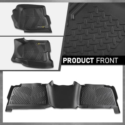 G-PLUS Floor Mats Compatible with Chevy Silverado GMC Sierra 1500 Crew Cab 1999-2006, All Weather Full Cover Protection 1st & 2nd Row TPE Floor Liners,Black - size: 1999-2006|Fit Silverado 1500 Crew Cab|3Pcs