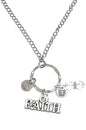 Rear View Mirror Car Charm Ornament, Sun Catcher, Hanging Pendant, Stainless Steel Chain and Crystal Accents, Packaged in a Gift Bag (Faith) - size: Faith