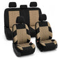 FH Group Car Seat Covers Full Set Premium Cloth - Universal Fit, Automotive, Low Back Front Washable Seat Covers, Airbag Compatible, Split Bench Rear Seat for SUV, Sedan Beige - color: Beige, style: Full Set