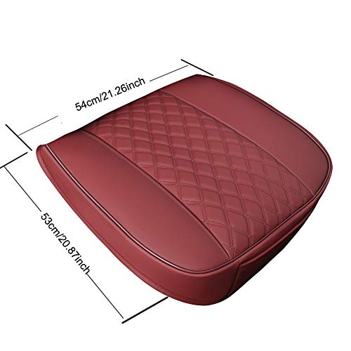 Black Panther 1 Pair PU Car Seat Covers, Front Seat Protectors Compatible with 95% Vehicles,Diamond Pattern Embroidery,Anti-Slip & Full Wrapping Edge (W 21.26''×D 20.86”) - Burgundy - color: Front Pair Burgundy