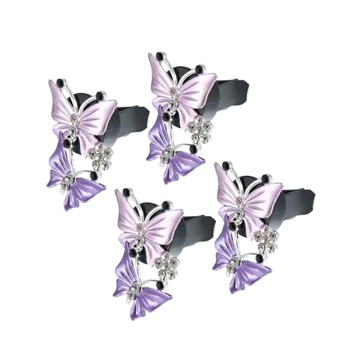 Car Butterfly Shape Clips for Air Conditioner Outlet Vent Decorations Clip Purple 4 Pcs Replace Parts